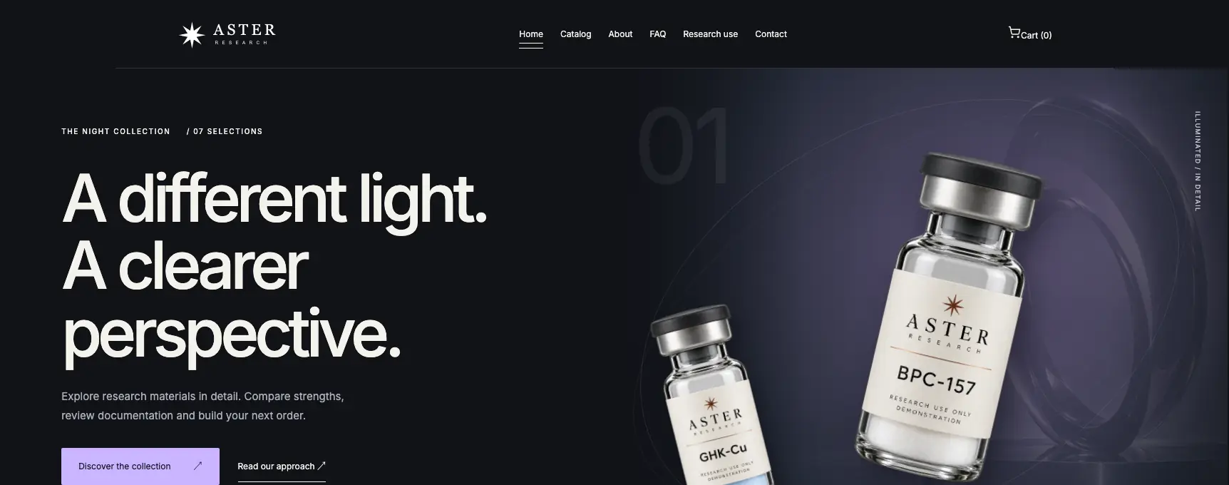 Nocturne demonstration storefront with dark visual styling